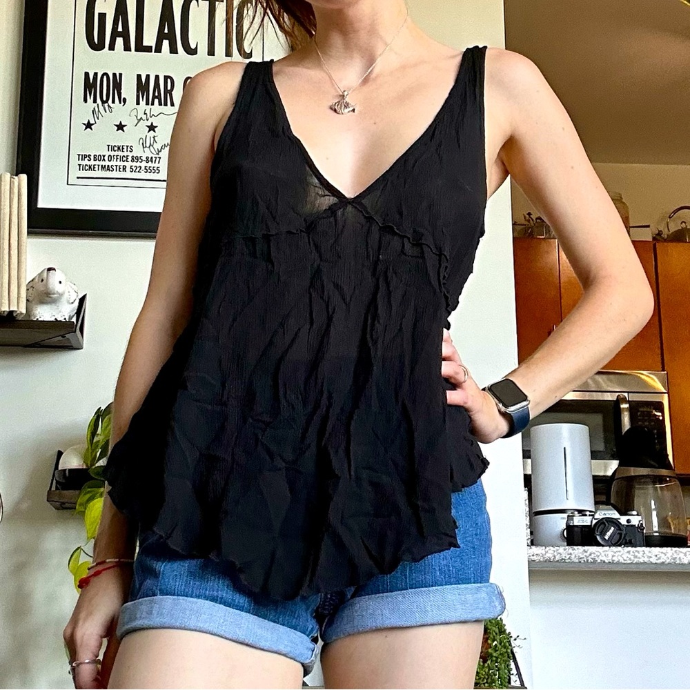 Black flowy tank top